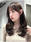 顔まわりカット/前髪カット/顔まわりレイヤー/天使の羽バング
