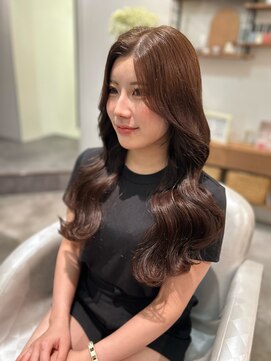 ジラソル(girasol) レイヤー×韓国風×ロング×オリーブベージュ