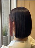 艶髪◎秋のインナーカラーチェリーレッドボブ