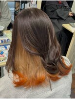 ドォート(Dote hair make)&nbsp;【菜月style】インナーでベージュ×オレンジ