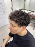 プードルパーマ神保町無造作パーマブルーブラック韓国マッシュ