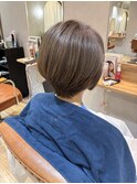 ショートボブカット/白髪ぼかしカラー/髪質改善/ハイライト風120
