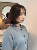 タンバルモリ/切りっぱなしボブ/オリーブブラウン