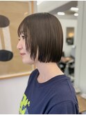 ▽ハッシュカット顔周りレイヤーボブブリーチなしダブルカラー