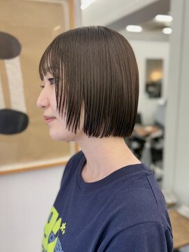 シベルバレー 横浜(sibell) ▽ハッシュカット顔周りレイヤーボブブリーチなしダブルカラー