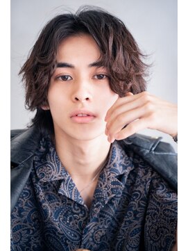 メーヴェ(Mowen) mowen 南堀江　メンズミディアム×ラベージュ×メンズパーマ