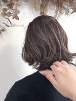 シルエット 美容室&nbsp;コントラストハイライト　八戸　鎖骨ライン　20代30代40代50代