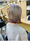 ケアブリーチ裾カラーエンドカラーグレージュラベンダー韓国ヘア