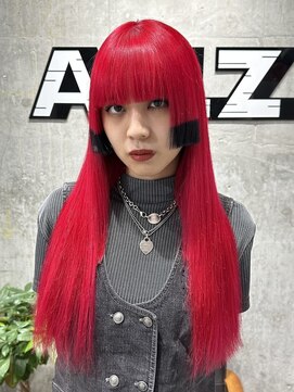 オルズ 渋谷(ALLZ) ビビットレッドダブルカラーハイトーンケアブリーチケアカラー