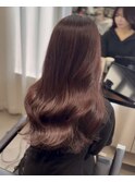 ワインレッド×艶感×韓国風レイヤーカット