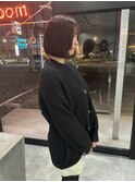 顎ライン平行切りっぱなしボブ