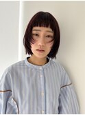 大人可愛いワイドバング/ワインレッド/ボブレイヤー/ボブウルフ