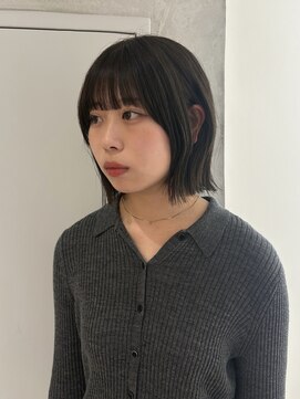 ヨーク(YOKE) 【YOKE】くびれボブオリーブグレージュ顔周りカット透明感カラー