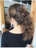ポニーテールヘアアレンジヘアセット