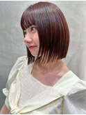 新潟／万代　髪質改善／チェリーレッドレイヤー