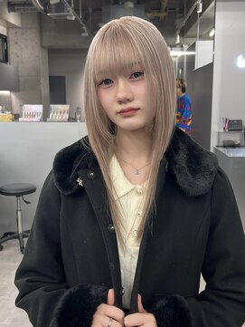 【ホワイトグレージュ/全頭ブリーチ】しまゆー