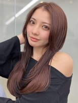 ソラ 広尾店(SORA)&nbsp;韓国レイヤーカット/ピンクブラウン/顔周りカット