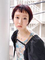 メゾンデエムスラッシュ センター北(Maison des M.SLASH)&nbsp;チェリーレッド/ぱっつん/オン眉/レイヤーショート/センター北