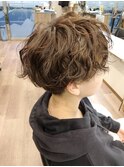 マッシュショート無造作パーマ