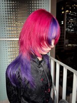 インク 渋谷(INK.)&nbsp;ピンク パープル デザインカラー レイヤーカット