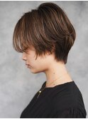 ショート韓国ボブハイライト髪質改善ブリーチ前髪20代30代