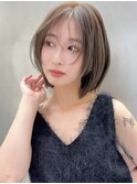 切りっぱなしボブ/外ハネボブ/似合わせカット/メルティーカラー