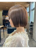 美髪縮毛矯正と髪質改善カラーで作るボブ 髪質改善 岐阜