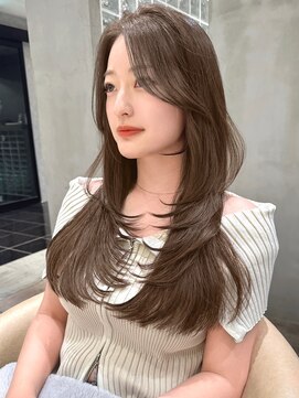 ロンド ジュルード 名古屋(Lond jeloud) かきあげ前髪と顔まわりレイヤーで大人美人ヘア 学割 縮毛矯正