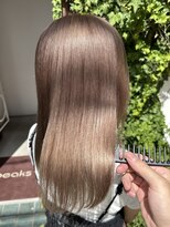ピークスヘア(peaks hair) ブリーチ1回 ココアベージュ ダブルカラー ミルクティー 堀江