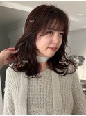 レッドブラウン × レイヤーカット◎