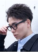 大分フェザーパーマメンズカットフェザーショートツーブロック