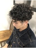 メンズ×エッジパーマ【knit 銀座 荒柄ノエル】