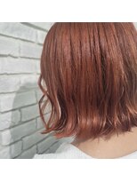 アジールヘア 池袋東口店(agir hair) キャラメルオレンジ韓国風カラーパッツンボブキャラメル池袋