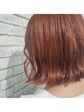 アジールヘア 池袋東口店(agir hair) キャラメルオレンジ韓国風カラーパッツンボブキャラメル池袋