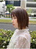 ダークアッシュ/ミディアムレイヤーカット［髪質改善/縮毛矯正］