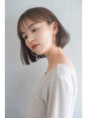 葛西　ボブ/切りっぱなし/ショコラブラウン/ワイドバング/前髪