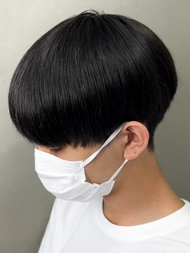 エルマーク(L-MARK) 黒髪マッシュナチュラルマッシュメンズヘア韓国ツーブロック