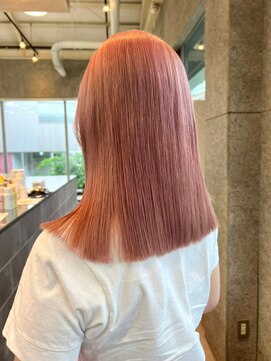 マザー(MOTHER) ダブルカラーピンクベージュケアブリーチハイトーン髪質改善