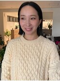 センターパート 艶感 黒髪 切りっぱなしボブ【天神/今泉】
