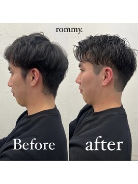 ロミー 本厚木(ROMMY.) アップバングスタイル/ノンジアミンカラー/メンズライク