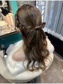 立体リボンハーフアップ