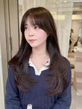 ユニ 原宿(uni) 切りっぱなしボブ/エアリーロング/美髪/ピンクブラウン/原宿