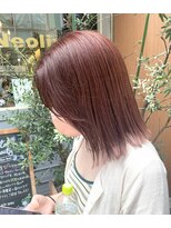 ネオリーブアイム 横浜西口店(Neolive aim)&nbsp;ピンクベージュ　ボブ　ブリーチなし　ダブルカラー　横浜