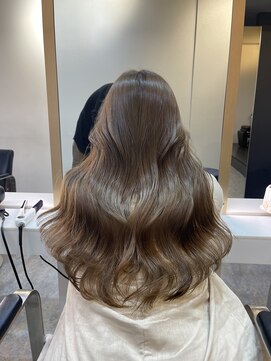 ブレンド 渋谷(BLend) 黒髪ボブルフネビージュ小顔ワンレンスペインカール