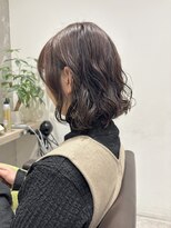 トマト(TOMTO)&nbsp;【RYOHEI】コテ巻き風パーマ_ブラウングレージュ_ボブルフ