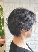 40代50代60代×グラデーションボブ×パーマ×ヘアマニキュア