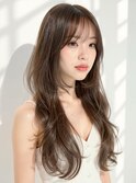 韓国ヘア/透明感カラー/小顔に見せる顔まわりカット/ミディアム