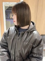 ラミエ バイ メルト 吉祥寺(lamie by melt)&nbsp;久保田)艶カラー切りっぱなしボブ暖色ブラウン顔まわりカット