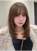 ワンカールレイヤーくびれヘア 顔周り イメチェンカット