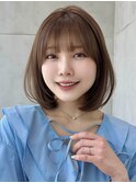 Say.顔周りカット前髪レイヤーボブレイヤーミディアムひし形ボブ